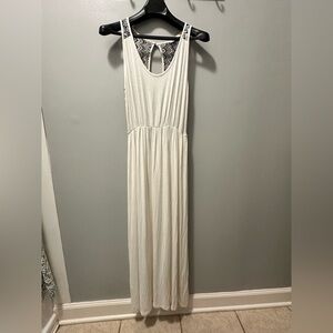 ALLOY Cream Sleeveless Maxi Dress with Patterned Back Trim